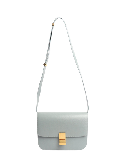 Pre-loved CELINE Leather Crossbody Bag, Light Blue - view 2, Blue