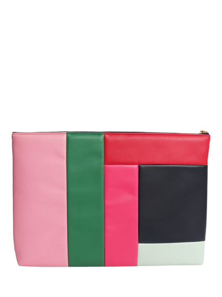 Pre-loved CHANEL 2015 Colour Block Leather Laptop Case, Multi - view 2, Multi