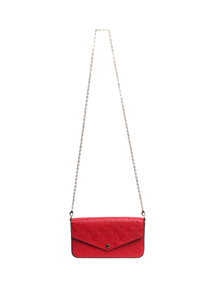 Pre-loved Louis Vuitton 2013 Félicie Pochette Monogram Leather Bag, Red - view 2, Red