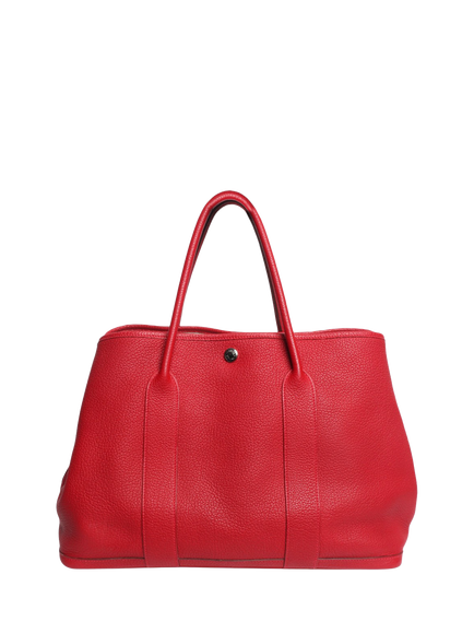 Pre-loved Hermès Garden Party Leather Tote Bag, Red, Red
