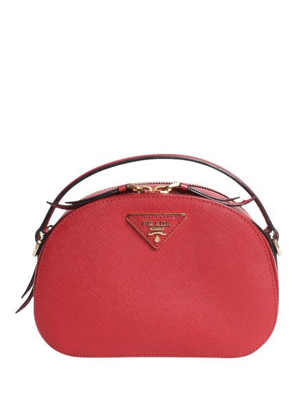 Pre-loved Prada Odette Leather Grab Bag, Red, Red