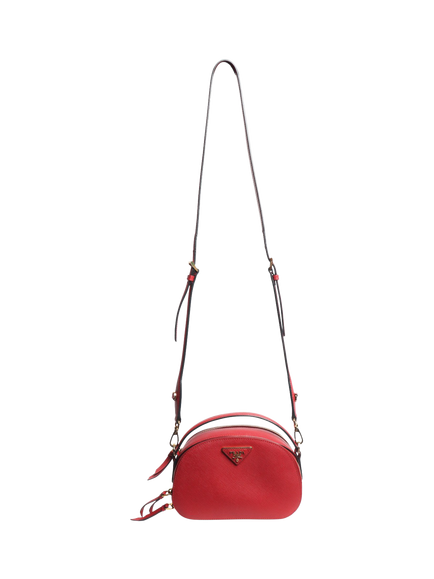 Pre-loved Prada Odette Leather Grab Bag, Red - view 2, Red