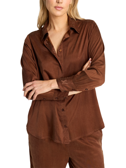Nudea Luxe Midi Shirt, Cocoa, Cocoa