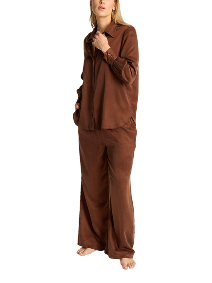 Nudea Luxe Midi Shirt, Cocoa - view 2, Cocoa