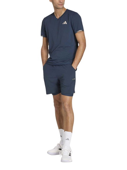 adidas Freelift V Neck Tennis Top, Aurora Ink, Aurora Ink