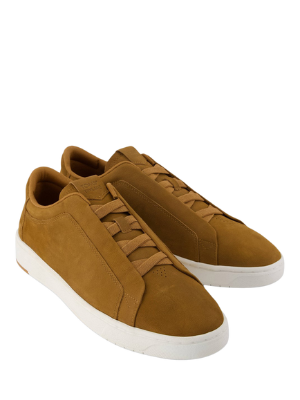 TOMS TRVL LITE Miles Leather Slip On Trainers - view 2, Tan