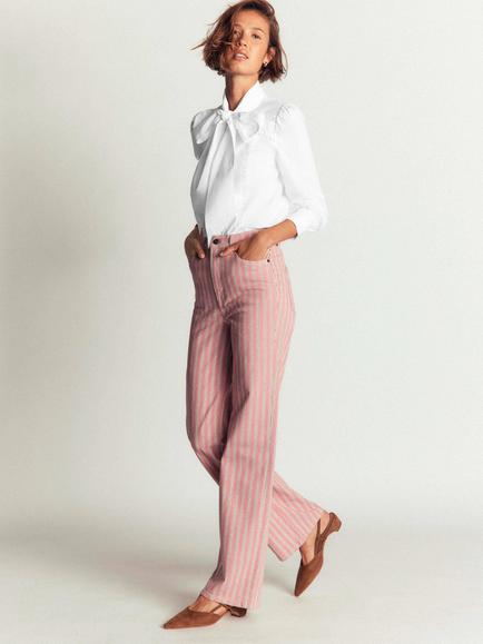 Boden Clara Cotton Tie Neck Top, White - view 2, White
