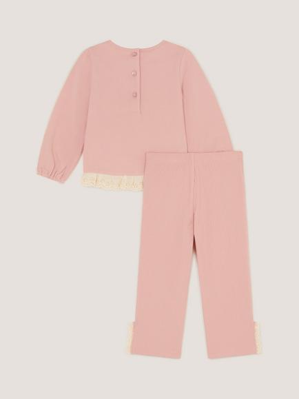 Monsoon Baby Embroidered Butterfly Top and Leggings Set, Pink - view 2, Pink