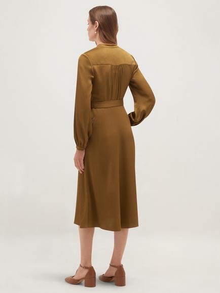 Hobbs Petite Katia Dress, Khaki - view 2, Khaki