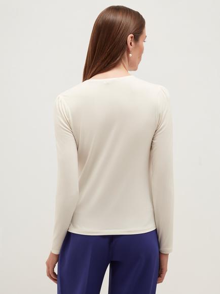 Hobbs Hannah Jersey Top, Cream - view 2, Cream