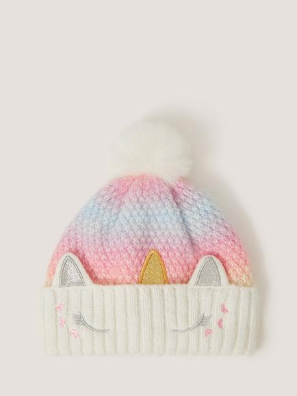 Monsoon Kids' Knitted Ombre Unicorn Hat, Multi, Multi