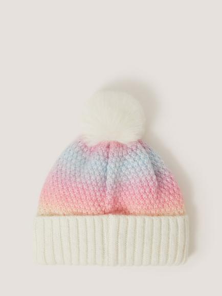 Monsoon Kids' Knitted Ombre Unicorn Hat, Multi - view 2, Multi
