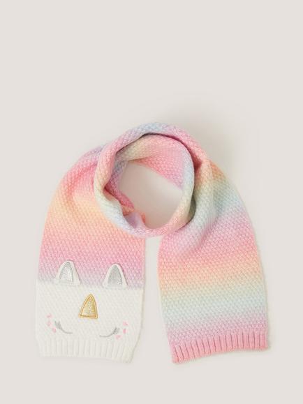 Monsoon Kids' Knitted Ombre Unicorn Scarf, Multi, Multi