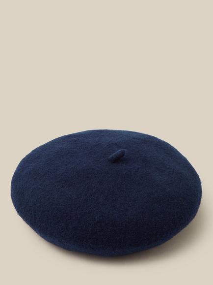 Monsoon Kids' Velvet Bow Wool Beret, Navy, Navy