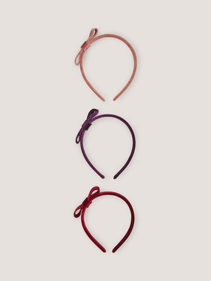 Monsoon Kids' Velvet Alice Headband, Pack of 3, Multi, Multi