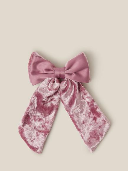 Monsoon Kids' Velvet Bow Hair Clip, Pink, Pink
