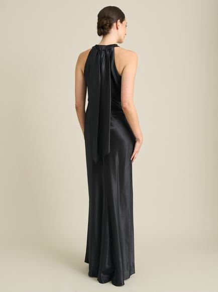 Gina Bacconi  Eunice Satin Maxi Dress - view 2, Black