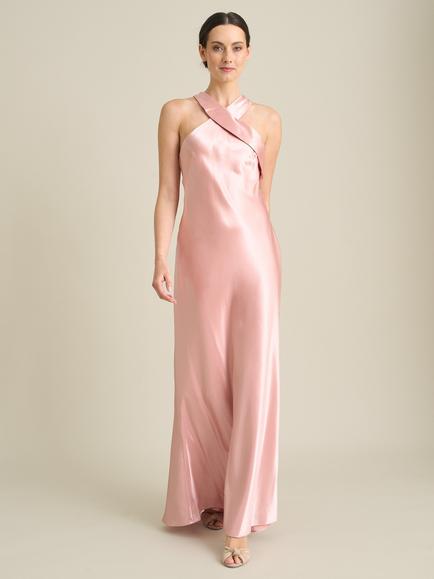 Gina Bacconi  Eunice Satin Maxi Dress, Blush