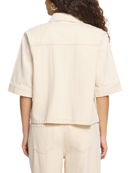 ICHI Hezallo Textured Shirt, Birch - view 2, Birch