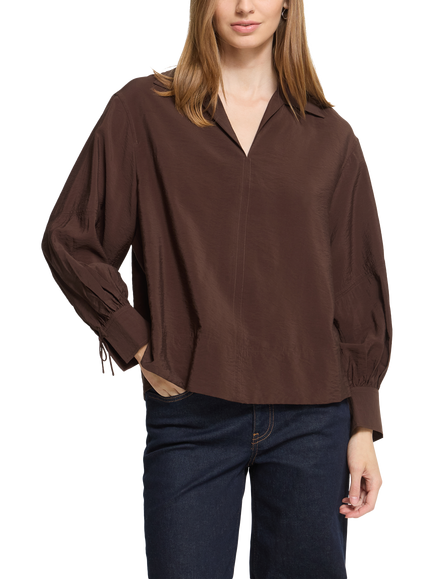 ICHI Ihluba Long Sleeve Top, Chicory Coffee, Chicory Coffee
