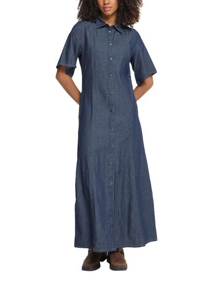 ICHI IhArcher Denim Maxi Shirt Dress, Denim Authentic Blue, Denim Authentic Blue