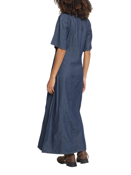 ICHI IhArcher Denim Maxi Shirt Dress, Denim Authentic Blue - view 2, Denim Authentic Blue