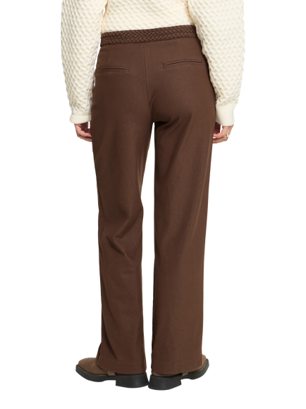 ICHI IhKate Cotton Rich Straight Trousers, Chicory Coffee - view 2, Chicory Coffee