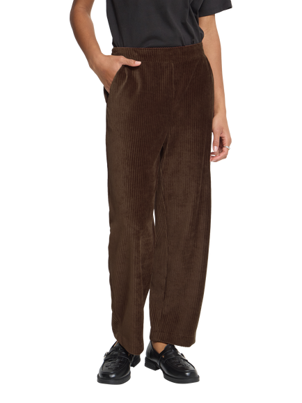 ICHI IhTamary Corduroy Cropped Trousers, Chicory Coffee, Chicory Coffee