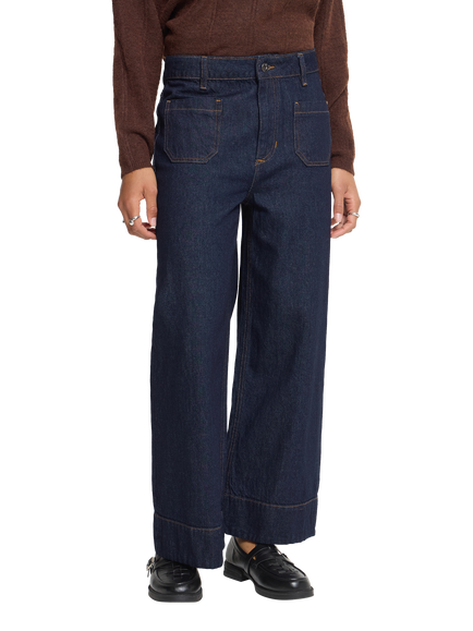 ICHI Pamala Wide Leg Jeans, Denim Dark Authentic, Denim Dark Authentic
