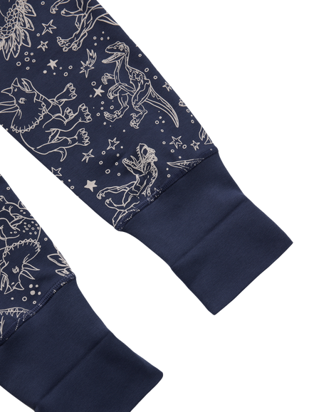 Polarn O. Pyret Kids' Long Sleeve Dinosaur Print Pyjama Set, Blue - view 2, Blue