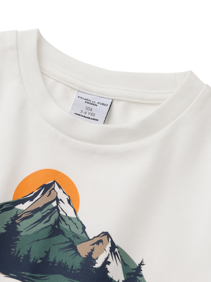 Polarn O. Pyret Kids' Long Sleeve Graphic Print Top, White - view 2, White