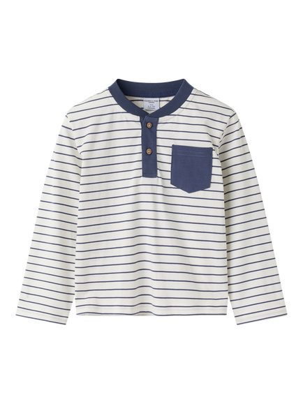 Polarn O. Pyret Kids' Long Sleeve Button Top, Natural, Natural