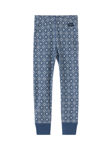 Polarn O. Pyret Kids' Pure Wool Long John Trousers, Blue, Blue