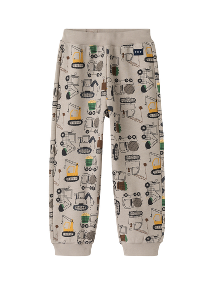 Polarn O. Pyret Kids' Cotton Vehicle Print Joggers, Natural, Natural