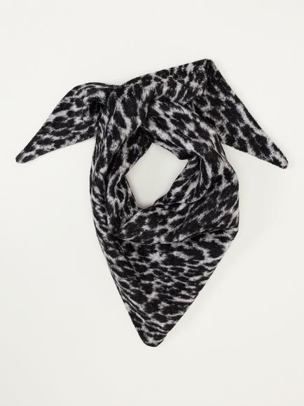 Phase Eight Leopard Print Scarf, Black