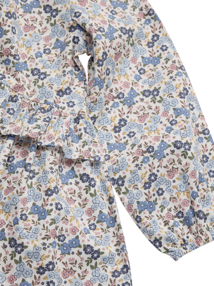 Polarn O. Pyret Kids' Long Sleeve Floral Dress, Natural - view 2, Natural