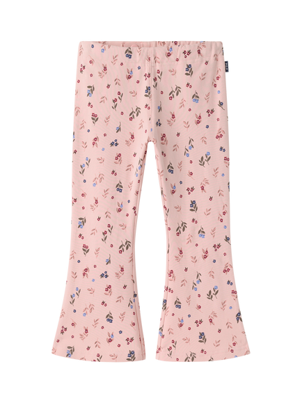 Polarn O. Pyret Kids' Floral Bootcut Leggings, Pink, Pink