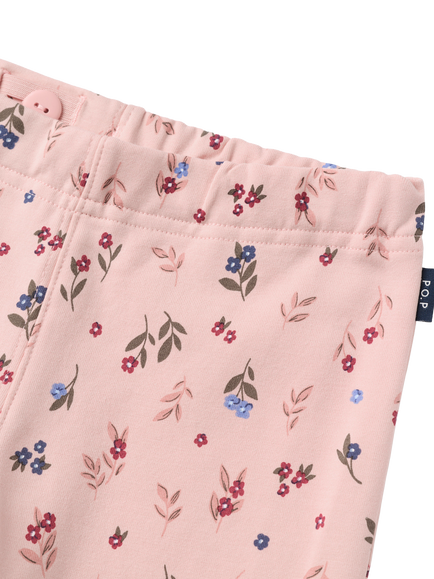 Polarn O. Pyret Kids' Floral Bootcut Leggings, Pink - view 2, Pink