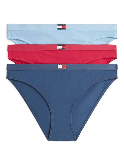 Tommy HilfigerHeritage Flag Logo Bikini Knickers, Pack of 3, Multi, Multi