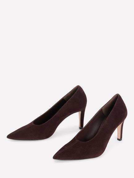 Boden Pointed Stiletto Heel Toe Court Shoes, Chocolate - view 2, Chocolate