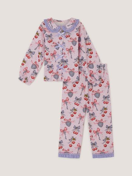 Monsoon Kids' Long Sleeve Printed Pyjama Set, Ivory, Ivory