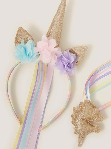 Monsoon Kids' 2-Piece Unicorn Dress-Up Set, Multi - view 2, Multi