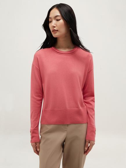 Hobbs Nyla Relaxed Fit Jumper, Pink, Pink