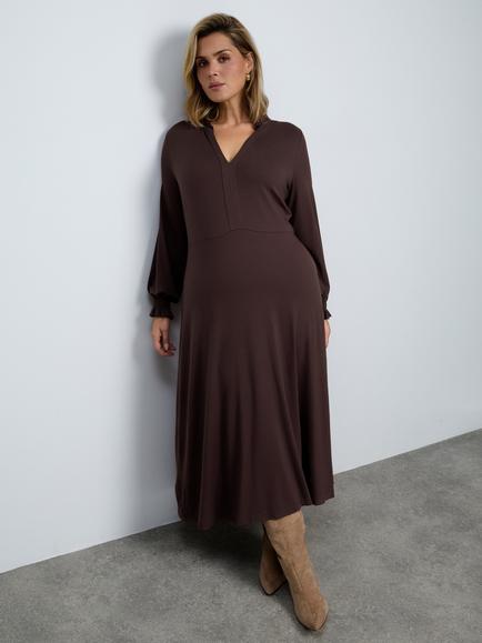 Live Unlimited Tie Side Jersey Midaxi Dress, Brown, Brown