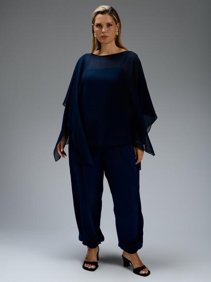 Live Unlimited Cape Overlayer Top, Blue, Blue