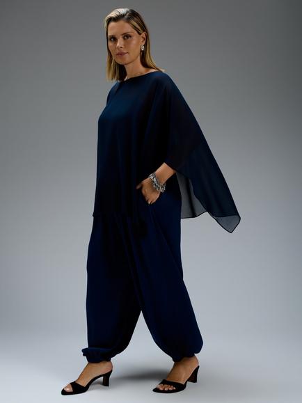 Live Unlimited Cape Overlayer Top, Blue - view 2, Blue