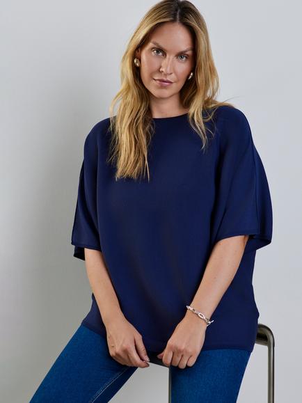 Live Unlimited Batwing Knitted Jumper, Blue, Blue