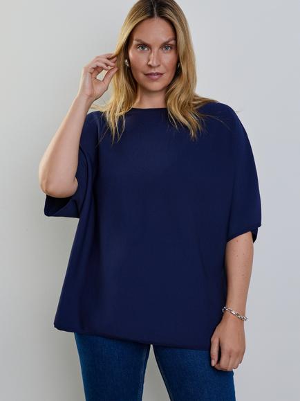 Live Unlimited Batwing Knitted Jumper, Blue - view 2, Blue
