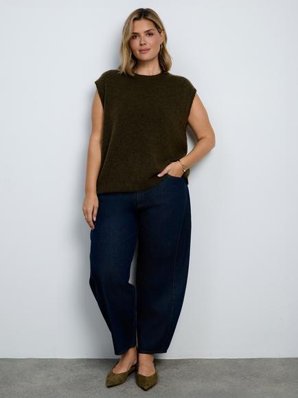 Live Unlimited Sleeveless Knit Vest Jumper, Green, Green