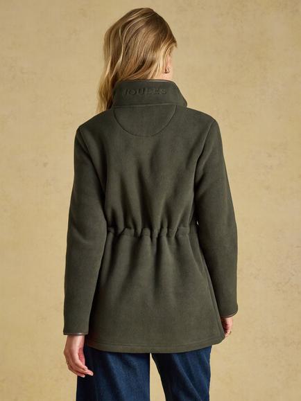 Joules Heritage Longline Zip Up Polar Fleece, Green - view 2, Green